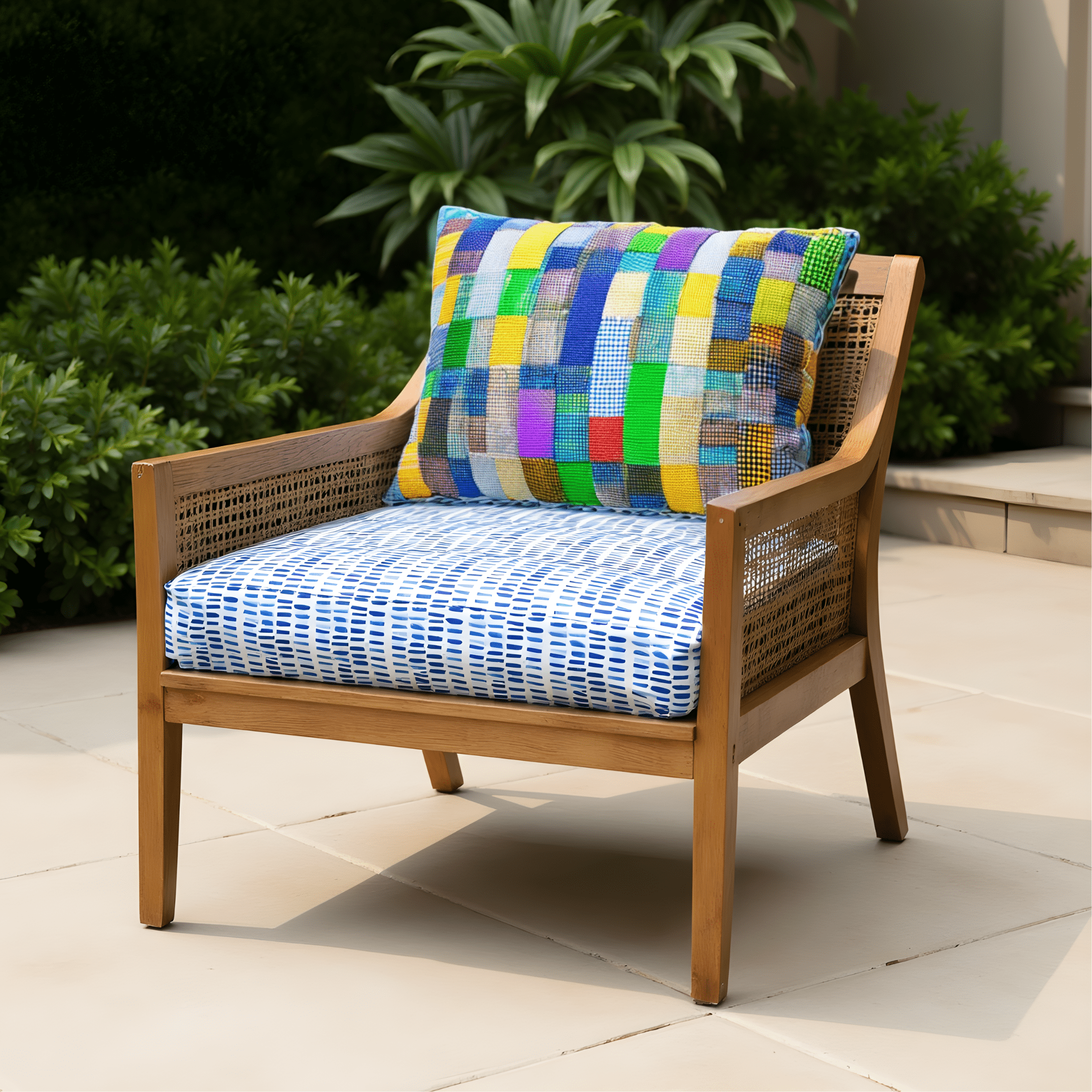 Rockin Cushions IKEA Outdoor Slipcovers 2 Pack Outdoor Seat Covers | Blue Rain | Compatible with IKEA Duvholmen Inner Cushion